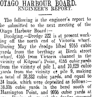 OTAGO HARBOUR BOARD. (Otago Daily Times 26-6-1913)