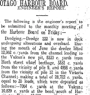 OTAGO HARBOUR BOARD. (Otago Daily Times 23-7-1913)