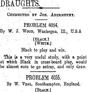 DRAUGHTS. (Otago Daily Times 27-9-1913)