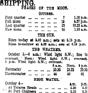 SHIPPING. (Otago Daily Times 4-10-1913)