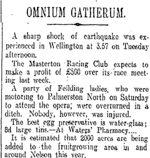 OMNIUM GATHERUM. (Otago Daily Times 25-10-1913)