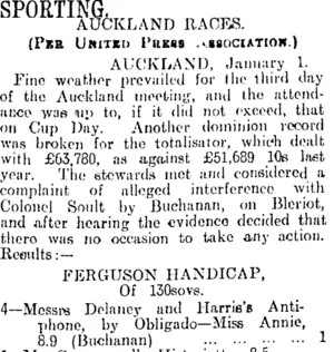 SPORTING. (Otago Daily Times 2-1-1914)