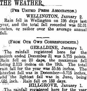 THE WEATHER. (Otago Daily Times 3-1-1914)