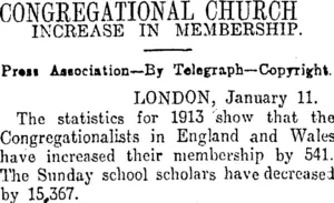 CONGREGATIONAL CHURCH (Otago Daily Times 13-1-1914)