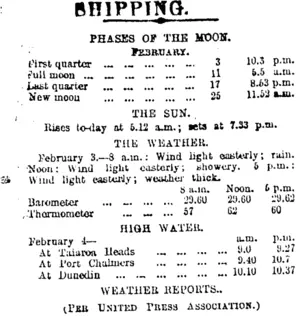 SHIPPING. (Otago Daily Times 4-2-1914)