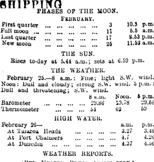 SHIPPING (Otago Daily Times 26-2-1914)