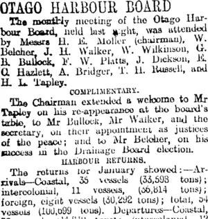 OTAGO HARBOUR BOARD. (Otago Daily Times 28-2-1914)