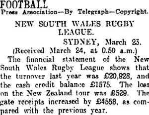 FOOTBALL (Otago Daily Times 24-3-1914)