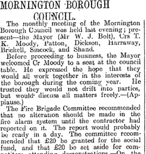MORNINGTON BOROUGH COUNCIL. (Otago Daily Times 13-5-1914)