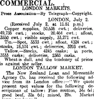 COMMERCIAL. (Otago Daily Times 3-7-1914)