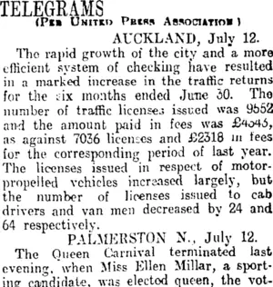 TELEGRAMS (Otago Daily Times 13-7-1914)