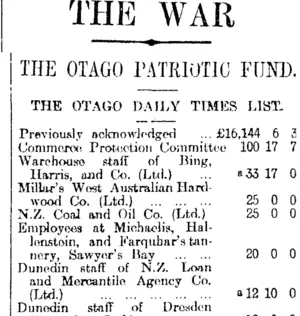 THE WAR (Otago Daily Times 25-8-1914)