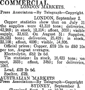 COMMERCIAL. (Otago Daily Times 4-9-1914)