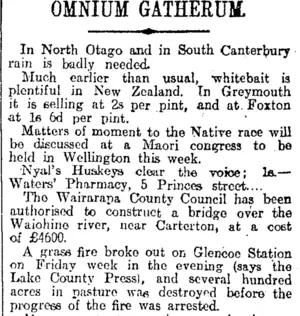 OMNIUM GATHERUM. (Otago Daily Times 1-9-1914)