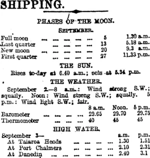 SHIPPING. (Otago Daily Times 3-9-1914)