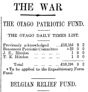 THE WAR (Otago Daily Times 15-9-1914)
