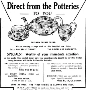 Page 2 Advertisements Column 1 (Otago Daily Times 2-10-1914)