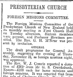 PRESBYTERIAN CHURCH (Otago Daily Times 15-10-1914)