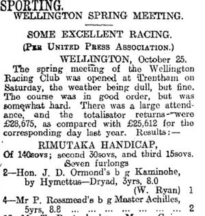 SPORTING. (Otago Daily Times 26-10-1914)