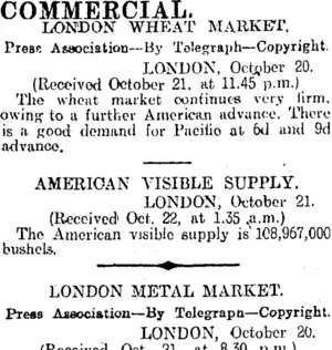 COMMERCIAL. (Otago Daily Times 22-10-1914)