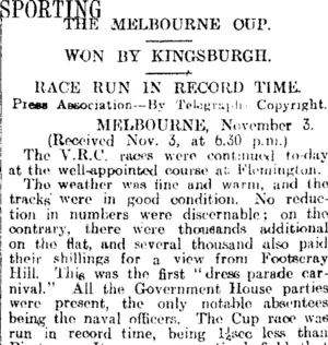 SPORTING (Otago Daily Times 4-11-1914)