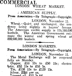 COMMERCIAL (Otago Daily Times 13-11-1914)