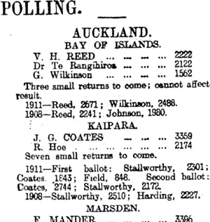 POLLING. (Otago Daily Times 11-12-1914)