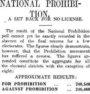 NATIONAL PROHIBITION. (Otago Daily Times 4-1-1915)