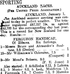 SPORTING (Otago Daily Times 2-1-1915)