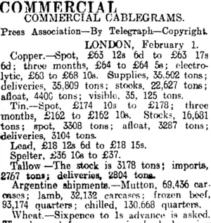COMMERCIAL. (Otago Daily Times 3-2-1915)