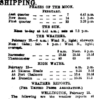 SHIPPING. (Otago Daily Times 24-2-1915)
