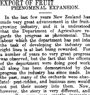 EXPORT OF FRUIT (Otago Daily Times 20-2-1915)