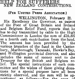 HELP FOR SUFFERERS. (Otago Daily Times 23-2-1915)