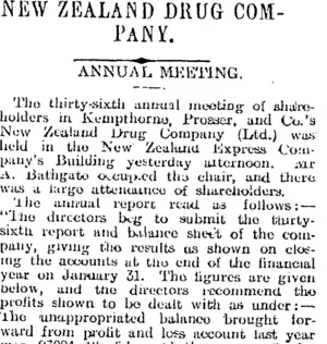 NEW ZEALAND DRUG COMPANY. (Otago Daily Times 25-3-1915)