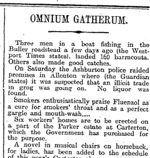 OMNIUM GATHERUM. (Otago Daily Times 3-4-1915)