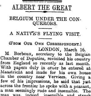 ALBERT THE GREAT (Otago Daily Times 7-5-1915)