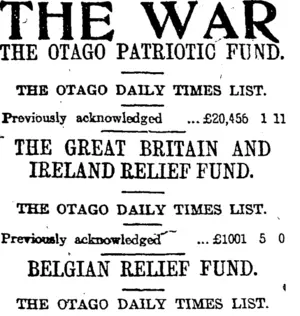 THE WAR (Otago Daily Times 14-5-1915)
