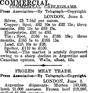 COMMERCIAL. (Otago Daily Times 10-6-1915)