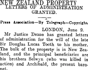 NEW ZEALAND PROPERTY (Otago Daily Times 11-6-1915)