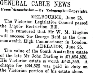 GENERAL CABLE NEWS (Otago Daily Times 28-6-1915)