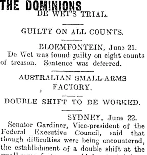 THE DOMINIONS (Otago Daily Times 23-6-1915)