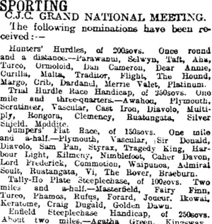 SPORTING (Otago Daily Times 27-7-1915)