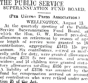 THE PUBLIC SERVICE (Otago Daily Times 14-8-1915)