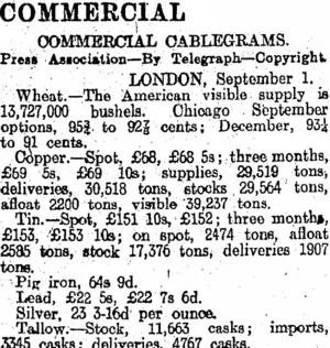 COMMERCIAL (Otago Daily Times 3-9-1915)