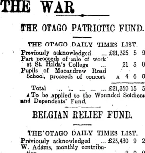 THE WAR (Otago Daily Times 25-9-1915)