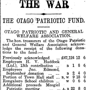 THE WAR (Otago Daily Times 28-9-1915)