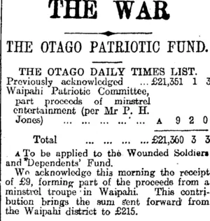 THE WAR (Otago Daily Times 29-9-1915)