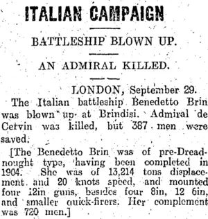 BTALBAK CAMPAIGN (Otago Daily Times 1-10-1915)