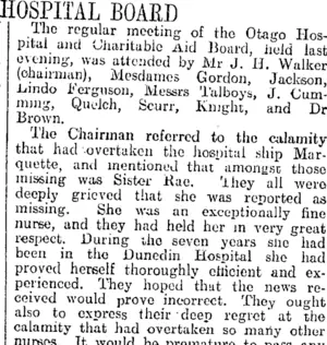 HOSPITAL BOARD (Otago Daily Times 12-11-1915)