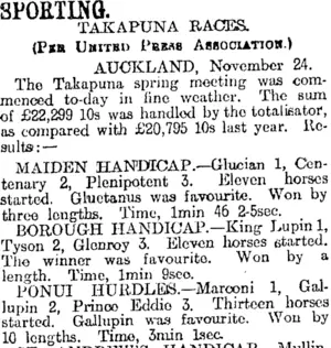 SPORTING. (Otago Daily Times 25-11-1915)